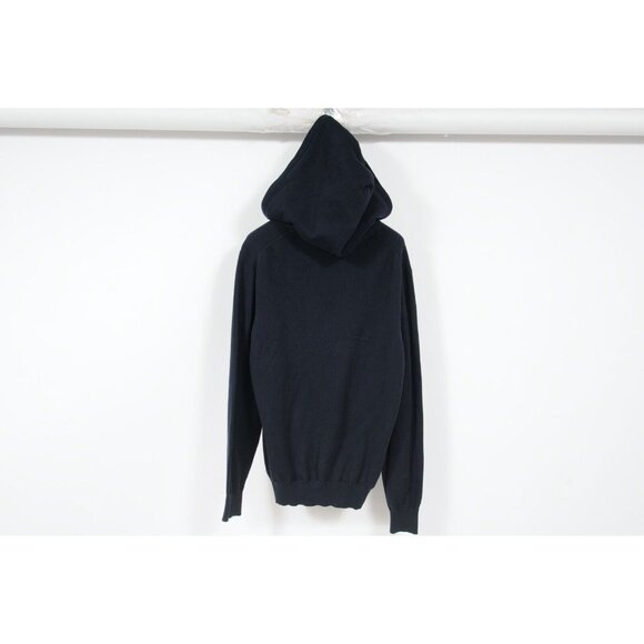 Grayson & Dunn Mens Henley Pullover Sweater Hoodie Medium Navy Blue Stretch - Picture 10 of 11